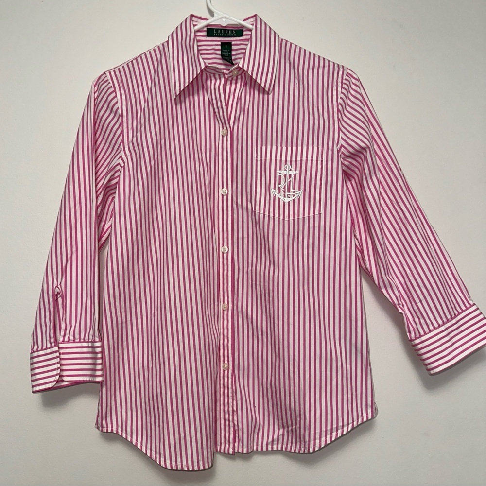 Lauren Ralph Lauren Pink Striped Shirt